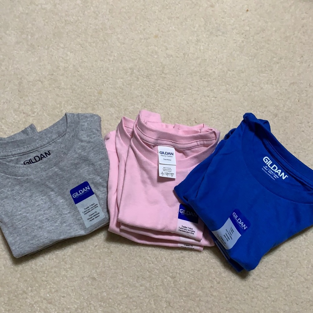 Bundle of 8 - 2T Blank Gildan Toddler T-shirts DIY Crafts